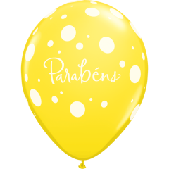 QX PARTY BALLOON PKG PRINT PARABENS DOTS